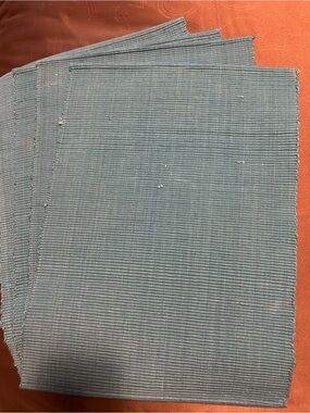 Set of Ribbed Textured Placemats in Teal Blue